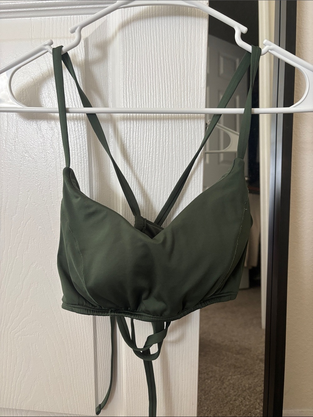 Kona Sol Olive Green Strappy Bikini Top